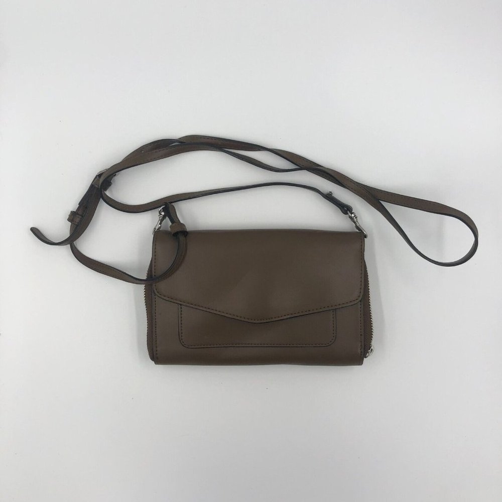 Vera Bradley Brown Leather Crossbody Purse